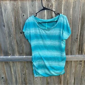 Striped Teal and Gray Women's Top